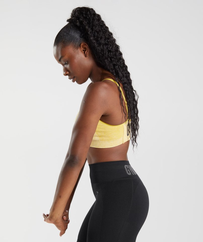 Women's Gymshark Flex Strappy Sports Bra Yellow | NZ 2HXMQW